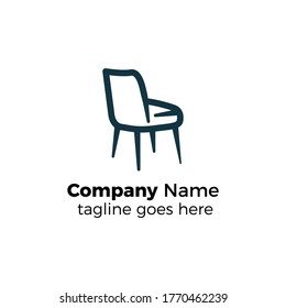 comfortable chair logo design icon vector illustration simple line
