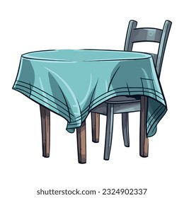 Silla cómoda e icono de tabla aislado