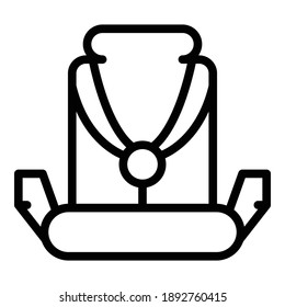 Comfortable children bicycle seat icon. Outline comfortable children bicycle seat vector icon for web design isolated on white background