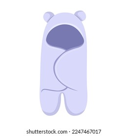 Ropa cómoda para los recién nacidos aislados de fondo blanco. Bolso de dormir lindo para la ilustración vectorial de bebés. Niñez, ropa, textil, concepto de acostarse