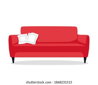 Comfortable colorful sofa on a white background. Vector illustration.