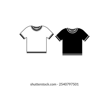 A comfortable cotton black color t-shirt vector for men apparel vector illustration white background, T-shirt icon. Simple solid style. Shirt, tee, sport, clothes, blank, fashion concept.