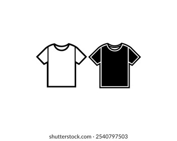 A comfortable cotton black color t-shirt vector for men apparel vector illustration white background, T-shirt icon. Simple solid style. Shirt, tee, sport, clothes, blank, fashion concept.