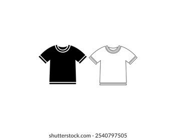 A comfortable cotton black color t-shirt vector for men apparel vector illustration white background, T-shirt icon. Simple solid style. Shirt, tee, sport, clothes, blank, fashion concept.