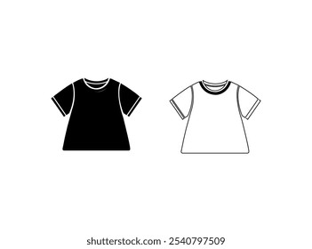 A comfortable cotton black color t-shirt vector for men apparel vector illustration white background, T-shirt icon. Simple solid style. Shirt, tee, sport, clothes, blank, fashion concept.