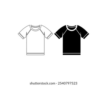 A comfortable cotton black color t-shirt vector for men apparel vector illustration white background, T-shirt icon. Simple solid style. Shirt, tee, sport, clothes, blank, fashion concept.