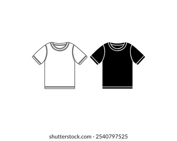 A comfortable cotton black color t-shirt vector for men apparel vector illustration white background, T-shirt icon. Simple solid style. Shirt, tee, sport, clothes, blank, fashion concept.