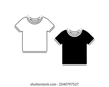 A comfortable cotton black color t-shirt vector for men apparel vector illustration white background, T-shirt icon. Simple solid style. Shirt, tee, sport, clothes, blank, fashion concept.