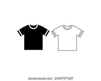 A comfortable cotton black color t-shirt vector for men apparel vector illustration white background, T-shirt icon. Simple solid style. Shirt, tee, sport, clothes, blank, fashion concept.