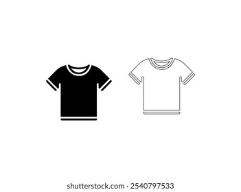 A comfortable cotton black color t-shirt vector for men apparel vector illustration white background, T-shirt icon. Simple solid style. Shirt, tee, sport, clothes, blank, fashion concept.