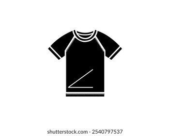 A comfortable cotton black color t-shirt vector for men apparel vector illustration white background, T-shirt icon. Simple solid style. Shirt, tee, sport, clothes, blank, fashion concept.