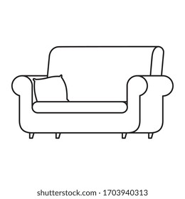 cómodo sofá con cojín aislado icono ilustración vectorial diseño