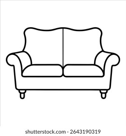 Comfortable couch illustration using continuous line art drawing style to portray cozy home atmosphere great for modern furniture branding or lifestyle imagery