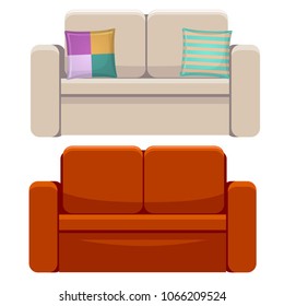 comfortable couch isolated on white background