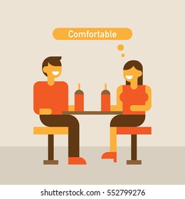 A comfortable couple illustration.