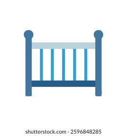 A comfortable crib icon representing baby rooms and essential furniture.