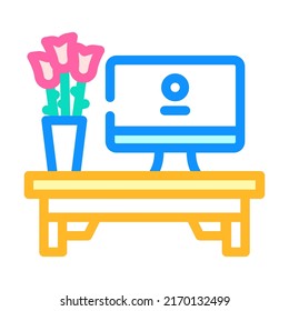 comfortable desktop color icon vector. comfortable desktop sign. isolated symbol illustration