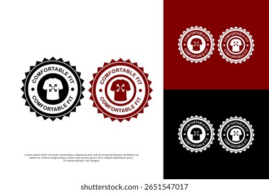 Comfortable fit t-shirt icons, perfect for apparel branding and clothing quality assurance.