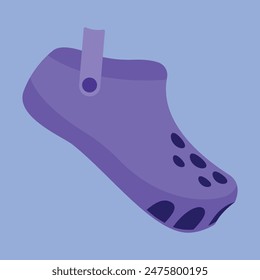 Comfortable flip flops vector icon. casual crocs icon vector illustration