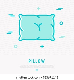 Comfortable fluffy pillow thin line icon. Modern vector illustration.