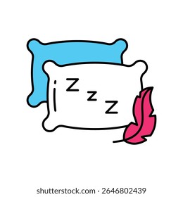 Cómodo y fresco Vector de almohada Icono de estilo de ilustración de contorno lleno. Archivo EPS 10