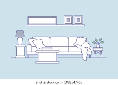 A comfortable and fun living room design space for all interior website icon needs