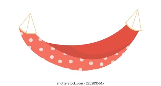 Comfortable hammock with polka dot fabric flat icon