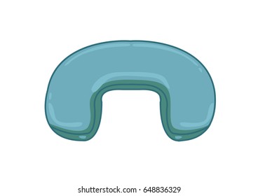 Comfortable and Handy Neck Pillow for Traveling or Sleep Medical Treatments. Editable Clip Art.