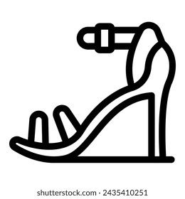 Comfortable high heels sandals icon outline vector. Catwalk fashionista pumps. Elegance outfit event shoes