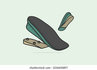 Comfortable High Shoes Arch Support Insoles vector illustration. Fashion object icon concept. Two-layered shoe arch support insole vector design. Insoles for a comfortable and healthy walk icon logo.