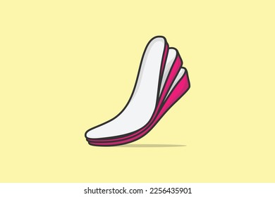 Comfortable High Shoes Arch Support Insoles vector illustration. Fashion object icon concept. Three-layered shoe arch support insole vector design. Insoles for comfortable and healthy walk icon logo.