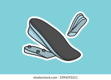 Comfortable High Shoes Arch Support Insoles Sticker vector illustration. Fashion object icon concept. Two-layered shoe arch support insole sticker design icon with shadow.