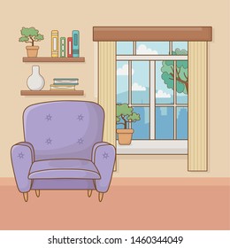 Comfortable home chair design vector illustrator