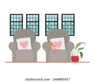 Comfortable home chair design vector illustration