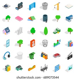 Comfortable house icons set. Isometric style of 36 comfortable house vector icons for web isolated on white background