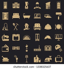 Comfortable house icons set. Simple style of 36 comfortable house vector icons for web for any design