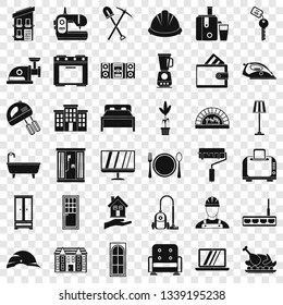 Comfortable house icons set. Simple style of 36 comfortable house vector icons for web for any design