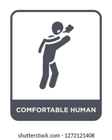 comfortable human icon vector on white background, comfortable human trendy filled icons from Feelings collection, comfortable human simple element illustration