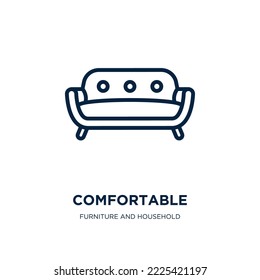 comfortable icon from furniture and household collection. Thin linear comfortable, furniture, office outline icon isolated on white background. Line vector comfortable sign, symbol for web and mobile