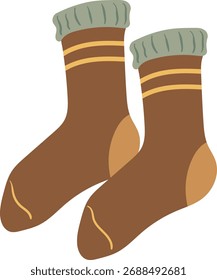 Um vetor confortável e convidativo ilustração de um par de meias quentes, de malha.