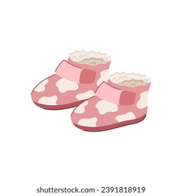 dibujo animado de zapatillas cómodas para niños. estilo de vida lindo, animal casual, el dormitorio es el signo de las zapatillas de niño cómodas. ilustración vectorial de símbolo aislado