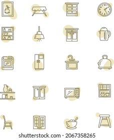 Cómoda cocina, ilustración, vector, sobre fondo blanco.