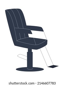 Comfortable leather blue armchair for the salon of the parkmaher's, barbershop. Flat illustration. Eps10