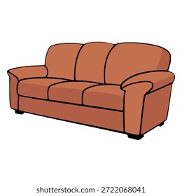 bequeme Leder Couch langlebig stilvolle flache Farbe Vektorgrafik Template Design