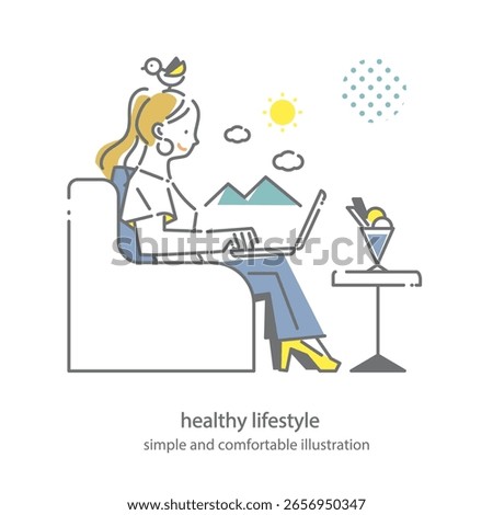 A comfortable lifestyle: simple and stylish line drawing illustrations