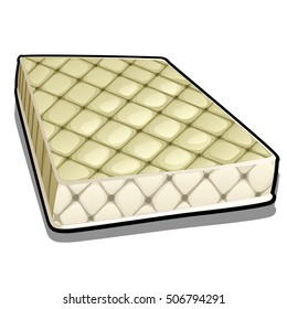 Comfortable mattress isolated on white background. Vector illustration.