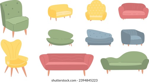 Comfortable Modern Sofa Illustration Art