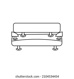 Comfortable modern soft office sofa Outline vector illustration.