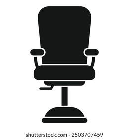 Comfortable office chair silhouette on a white background, ideal for office and business related designs