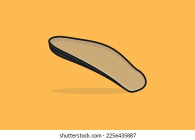 Komfortabel orthotics Shoe Insole, Arch unterstützt Vektorgrafik. Modeobjektsymbol-Konzept. Sohlen für ein komfortables und gesundes Wandervektor-Design mit Schatten auf orangefarbenem Hintergrund.